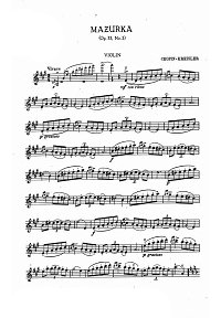 Chopin - Mazurka op.33 N2 - Kreisler - Instrument part - First page